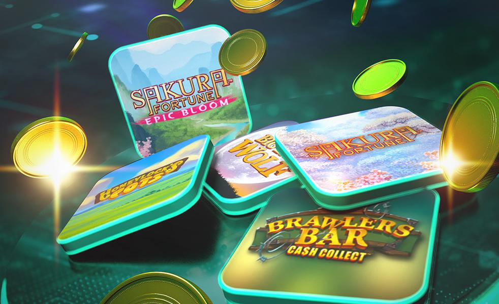 Game Pods surrounded by Gold coins